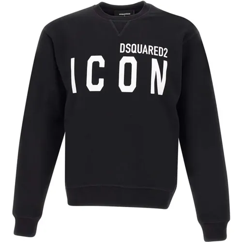 Herren Schwarzer Baumwollpullover , Herren, Größe: L - Dsquared2 - Modalova