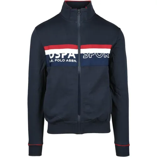 Zip-throughs, male, , Size: L Cotton Blend Sweatshirt - U.s. Polo Assn. - Modalova