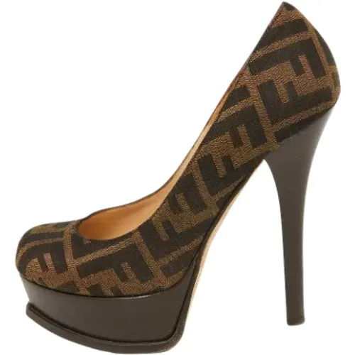 Pre-owned Pumps, female, , Size: 6 1/2 US Pre-owned Canvas heels - Fendi Vintage - Modalova