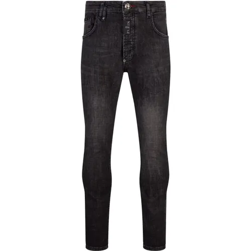 Skinny Jeans with Hexagon Patch , male, Sizes: W34, W31, W32, W33 - Philipp Plein - Modalova