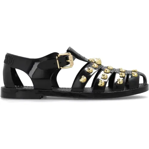 Sandalen mit Logo , Damen, Größe: 36 EU - Moschino - Modalova