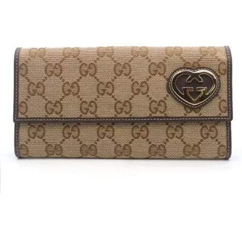 Pre-owned Wallets, female, , Size: ONE SIZE Pre-owned Canvas wallets - Gucci Vintage - Modalova