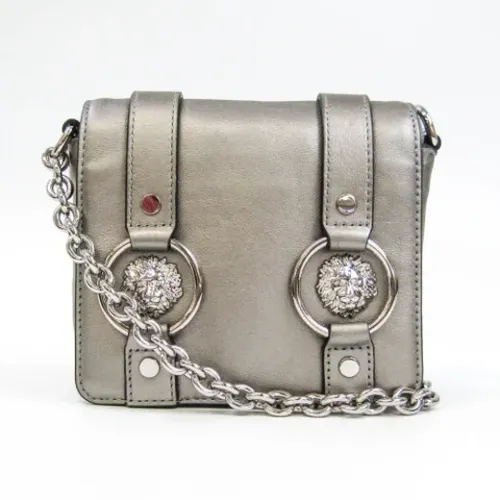Metallic Leather Shoulder Bag , female, Sizes: ONE SIZE - Versace Pre-owned - Modalova
