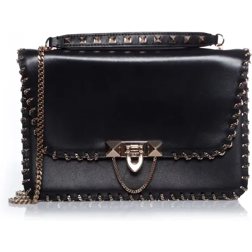 Pre-owned Demilune chain leather shoulderbag , female, Sizes: ONE SIZE - Valentino Vintage - Modalova