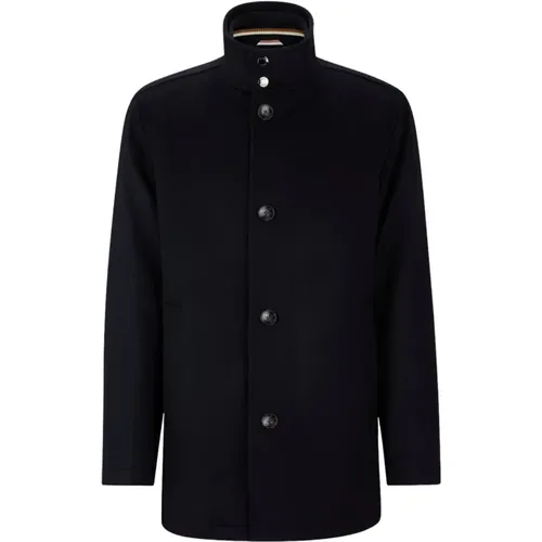 Single-Breasted Coats, male, , Size: 7XL Relaxed Fit Wool and Cashmere Coat - Hugo Boss - Modalova