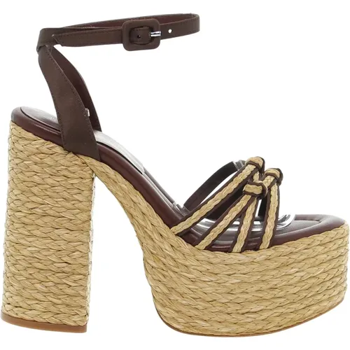 Braune Sandale mit Überkreuzten Bändern , Damen, Größe: 38 EU - Paloma Barceló - Modalova