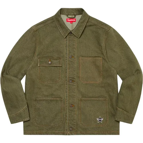 Denim Chore Coat Olive Ss22 Supreme - Supreme - Modalova