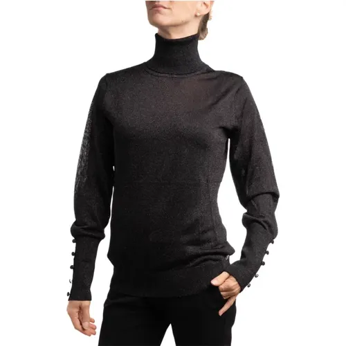 Sparkling Viscose Shirt with High Cuffs , female, Sizes: L, XS - Kocca - Modalova