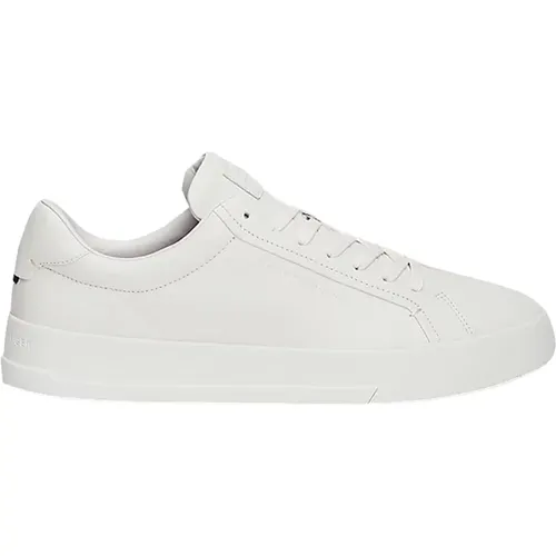 Ecru Leder Court Sneakers , Herren, Größe: 41 EU - Tommy Hilfiger - Modalova