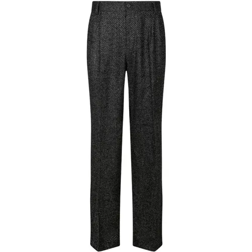 Smoky Black Wool Trousers , male, Sizes: M, S - Dolce & Gabbana - Modalova