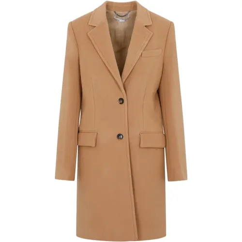 Camel Wool Structured Coat , female, Sizes: 2XS - Stella Mccartney - Modalova
