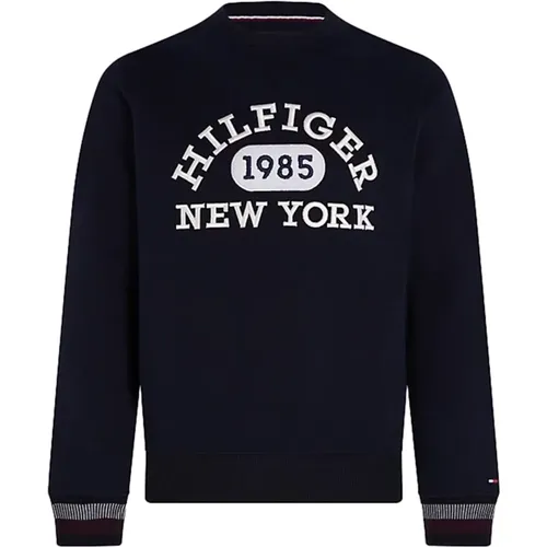 Sweatshirts, male, , Size: S Men Monotype Collegiate Crewneck - Tommy Hilfiger - Modalova