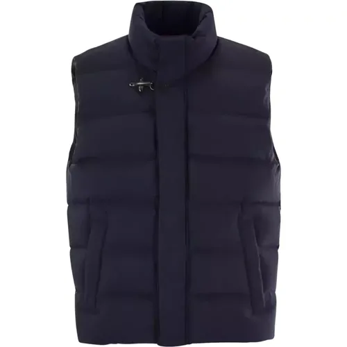Vests, male, , Size: L Classic Navy Quilted Vest - Fay - Modalova
