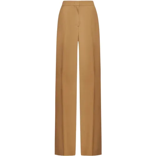 Wide Trousers, female, , Size: XS Palazzo Trousers in Honey-Tone Wool - Max Mara - Modalova