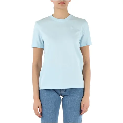 Baumwoll T-Shirt mit Front Logo Patch , Damen, Größe: S - Calvin Klein Jeans - Modalova