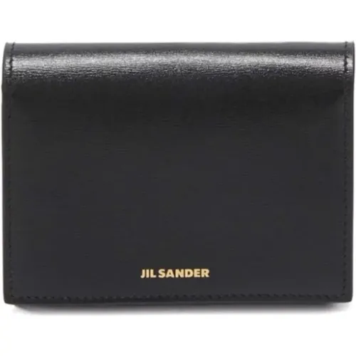 Leather Wallet with Logo Stamp , female, Sizes: ONE SIZE - Jil Sander - Modalova