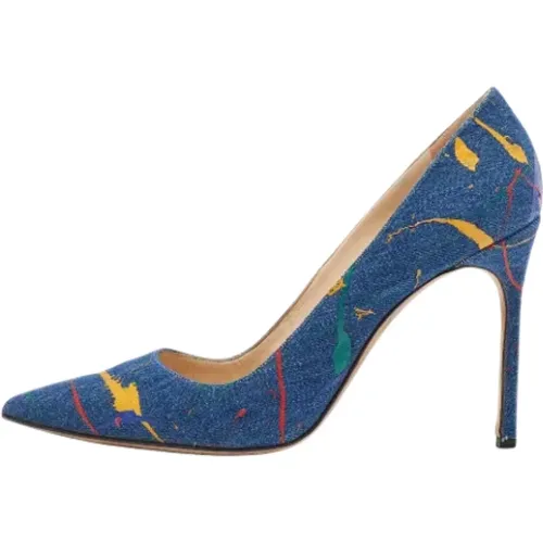 Pre-owned Pumps, female, , Size: 12 US Pre-owned Denim heels - Manolo Blahnik Pre-owned - Modalova