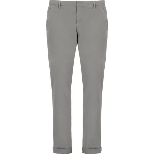 Chinos, male, , Size: W31 Grey Cotton Pants with Pockets - Dondup - Modalova