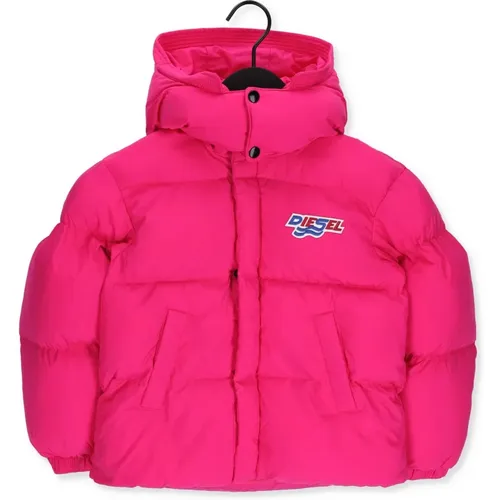 Mädchen Steppjacke Rosa,Jungen Gepolsterte Jacke Schwarz - Diesel - Modalova