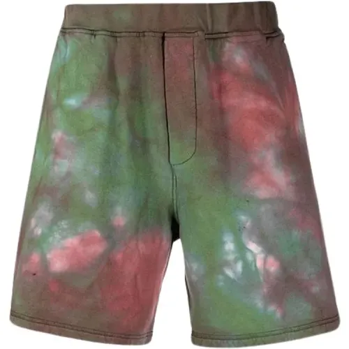 Casual Shorts, male, , Size: M Cotton Tie-Dye Sports Shorts - Dsquared2 - Modalova