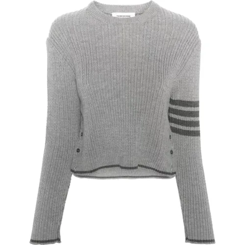 Cropped Cable Knit Sweater , female, Sizes: S - Thom Browne - Modalova