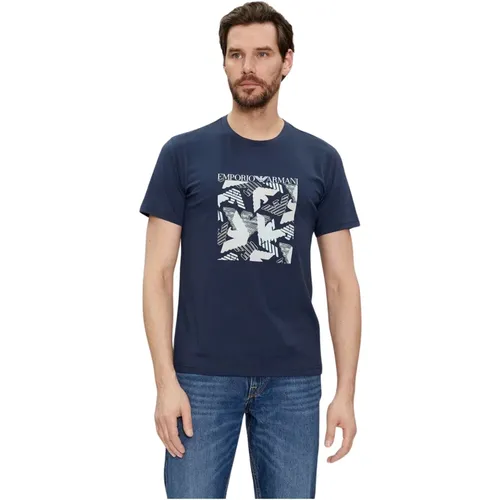 Casual Cotton Tee Shirt , male, Sizes: S, L, M, XL - Emporio Armani - Modalova