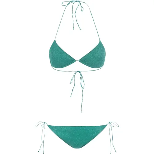 Aqua Lurex Triangle Bikini , female, Sizes: M - Oseree - Modalova