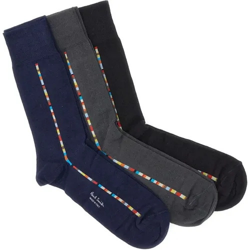 Socks, male, , Size: ONE SIZE Multicolour Cotton Socks Gift Box - Paul Smith - Modalova