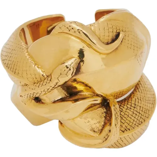 Goldener Schlangen Detail Ring - alexander mcqueen - Modalova