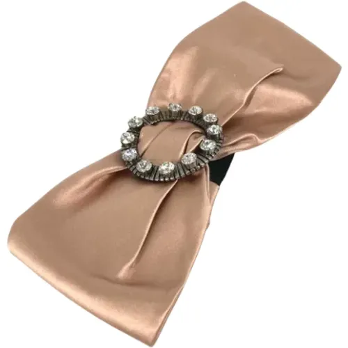 Pre-owned Accessories, female, , Size: ONE SIZE Pre-owned Leather hair-accessories - Miu Miu Pre-owned - Modalova