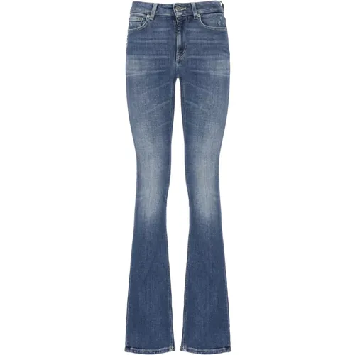 Blaue Baumwoll-Damenjeans mit Juwelknöpfen , Damen, Größe: W26 - Dondup - Modalova