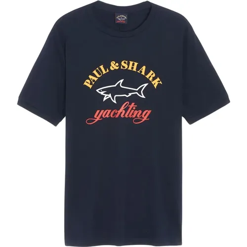 Klassisches T-Shirt , Herren, Größe: M - PAUL & SHARK - Modalova