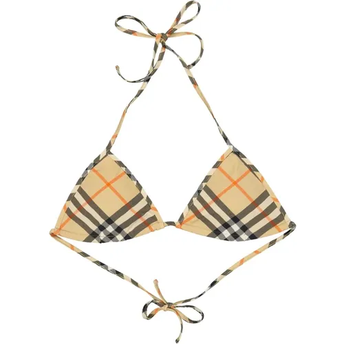 Karo-Print Triangel Bikini Top , Damen, Größe: S - Burberry - Modalova