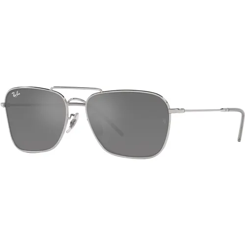 Reverse Caravan Silver Mirror Sunglasses , unisex, Sizes: 58 MM - Ray-Ban - Modalova