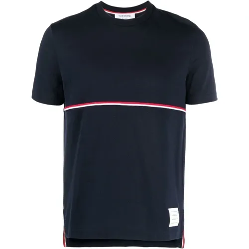 T-Shirts, male, , Size: M RWB Stripe T-Shirt - Thom Browne - Modalova