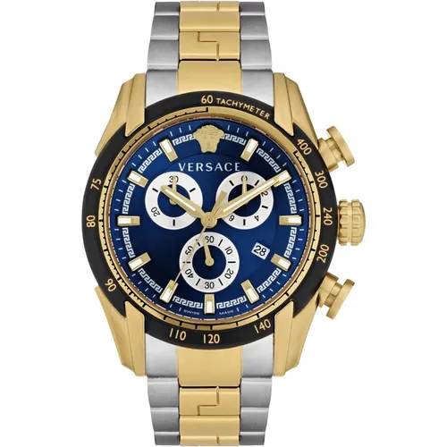 Chronograph V-Ray bicolor blaue Uhr - Versace - Modalova