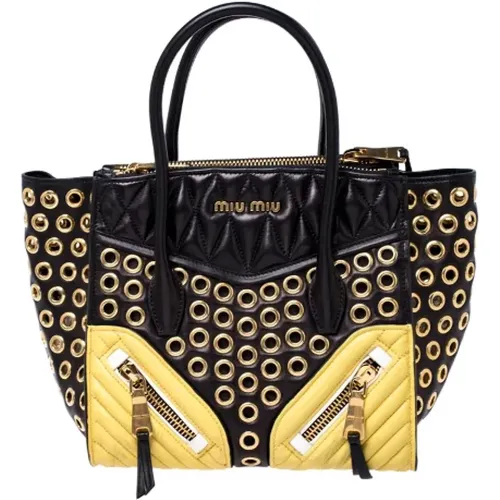 Pre-owned Tote Bags, female, , Size: ONE SIZE Pre-owned Leather totes - Miu Miu Pre-owned - Modalova