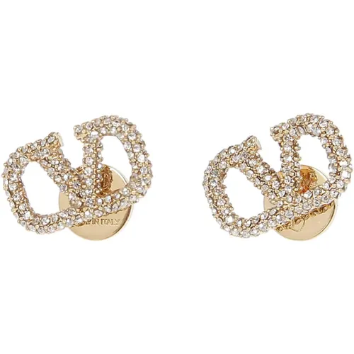 Golden Vlogo Crystal Butterfly Earrings , female, Sizes: ONE SIZE - Valentino Garavani - Modalova