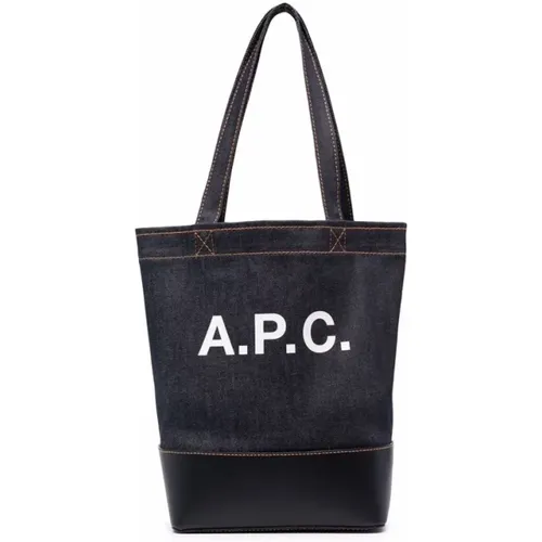 Tote Bags, male, , Size: ONE SIZE Denim Logo Tote Bag - A.p.c. - Modalova