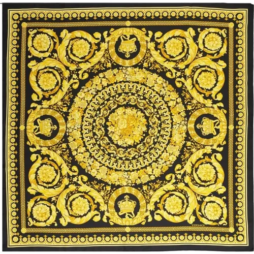 Silky Scarves, female, , Size: ONE SIZE Silk Barocco Print Scarf - Versace - Modalova