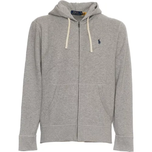 Zip-throughs, male, , Size: L Grey Hooded Sweatshirt Aw24 - Polo Ralph Lauren - Modalova