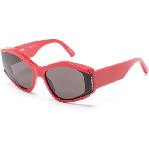 Rote Sonnenbrille mit Originalzubehör - Balenciaga - Modalova