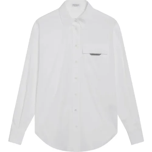 Shirts, female, , Size: S Poplin Stretch Shirt - BRUNELLO CUCINELLI - Modalova