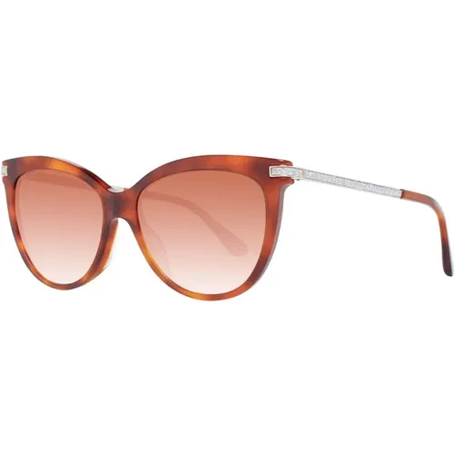 Braune Cat Eye Sonnenbrille mit orangefarbenem Verlauf , Damen, Größe: ONE Size - Jimmy Choo - Modalova
