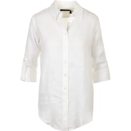Karrie Langarm Weißes Hemd , Damen, Größe: L - Ralph Lauren - Modalova
