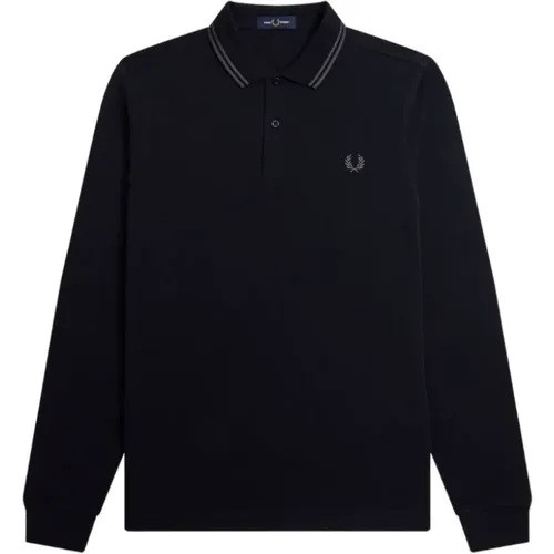 Polo Shirts, male, , Size: M Long Sleeve Regular Fit Polo Shirt - Fred Perry - Modalova