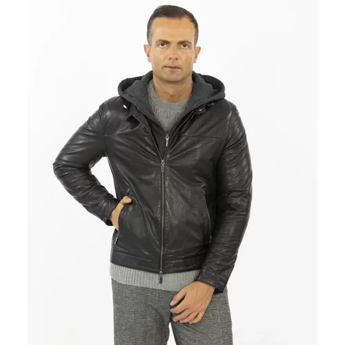 Leather Jacket , male, Sizes: M - Gimo's - Modalova