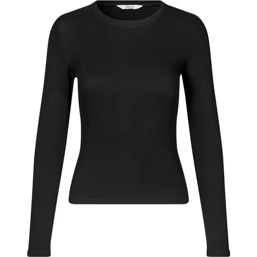 Schwarzes Langarmshirt , Damen, Größe: M - Envii - Modalova