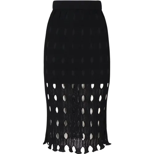 Knitted Midi Skirt Perforated , female, Sizes: L, M, S - pinko - Modalova