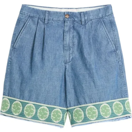 Casual Shorts, male, , Size: M Shorts with Embroidered Motif - Valentino - Modalova